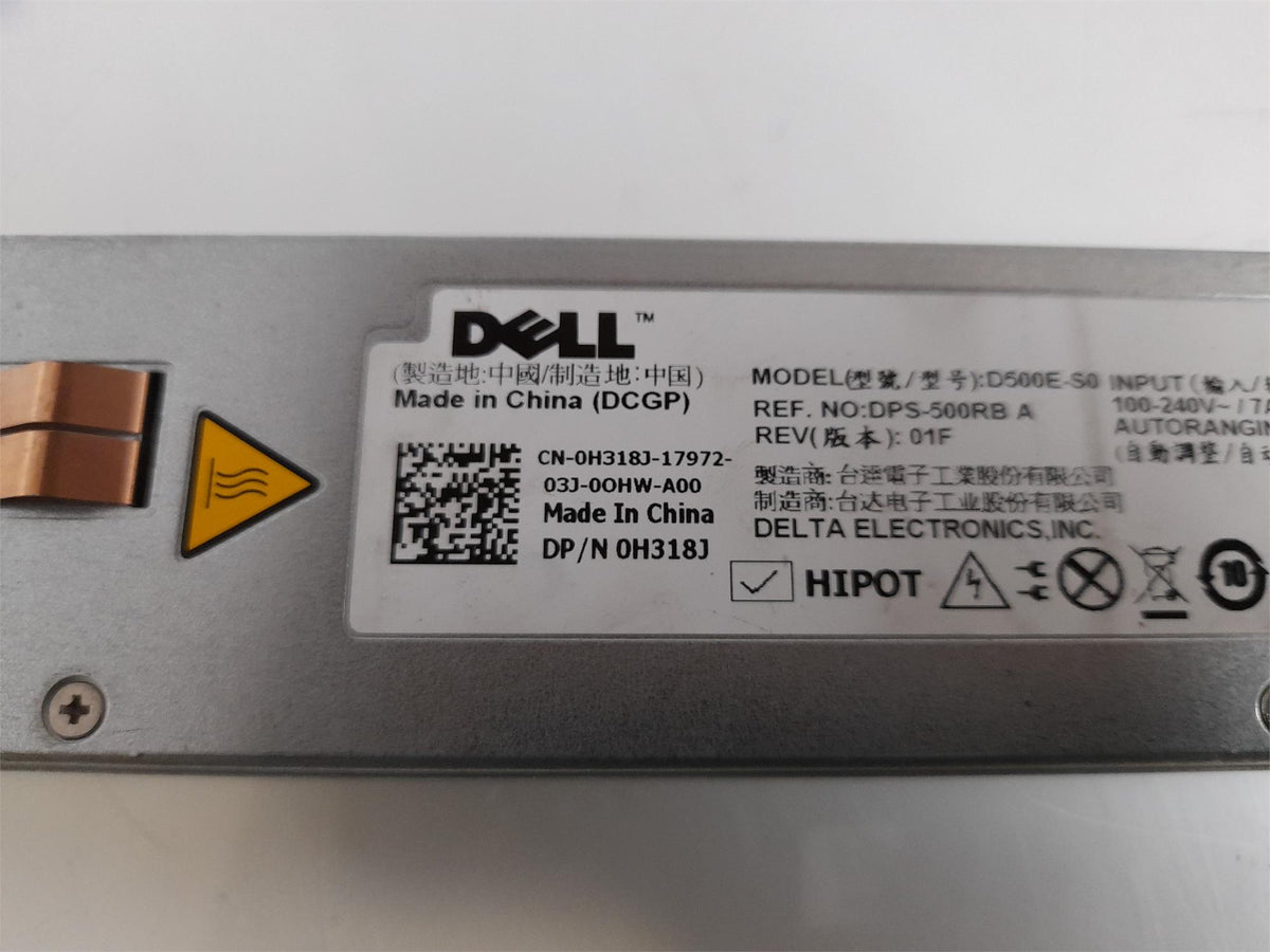 Dell PowerEdge R410 500W Server Power Supply Unit 0H318J H318J