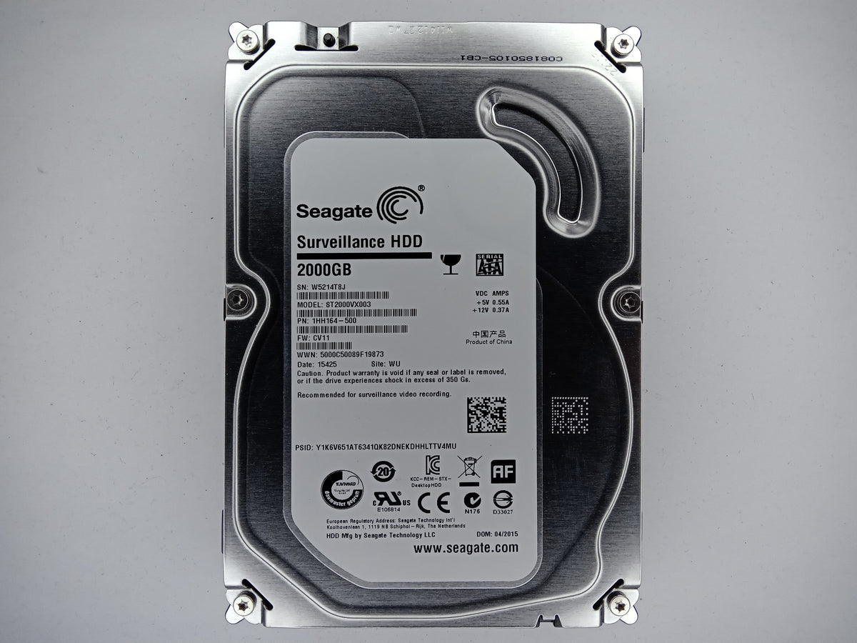 Seagate ST2000VX003 2TB 3.5" Desktop Hard Drive SATA