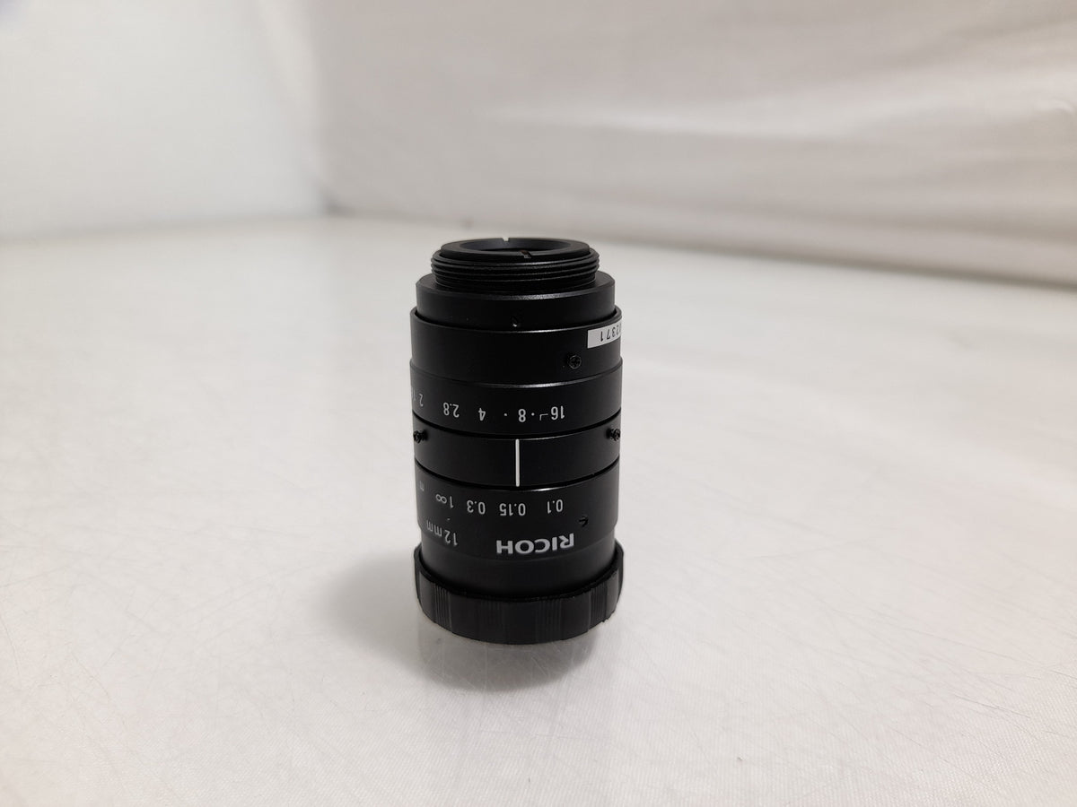 Ricoh FL-CC1218-5MX 2/3" 12mm F1.8 Manual Iris C-Mount Lens, Low Distortion, High Contrast, 5 Megapixel Rated