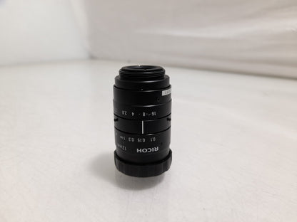 Ricoh FL-CC1218-5MX 2/3" 12mm F1.8 Manual Iris C-Mount Lens, Low Distortion, High Contrast, 5 Megapixel Rated