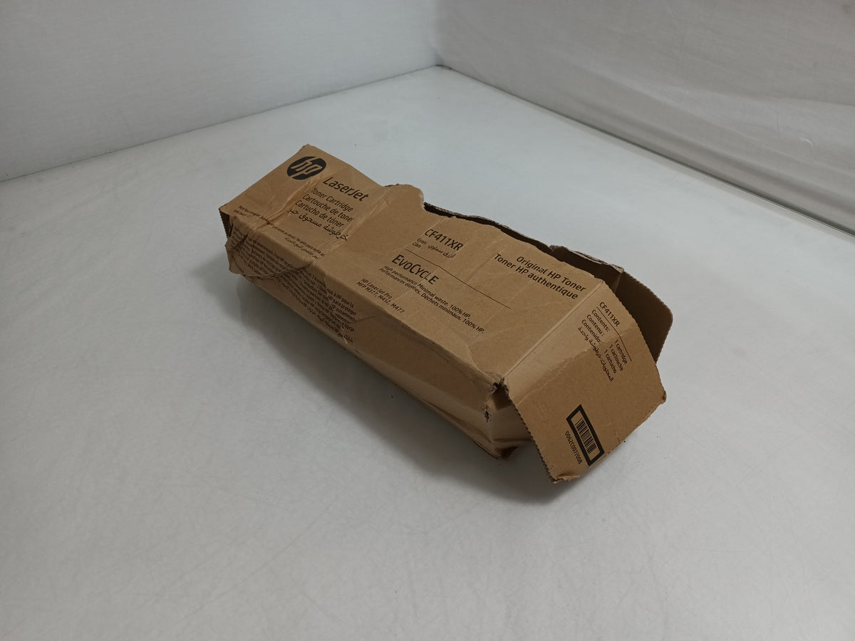 HP CF411XR LaserJet Toner Cartridge Cyan- Damaged Packaging