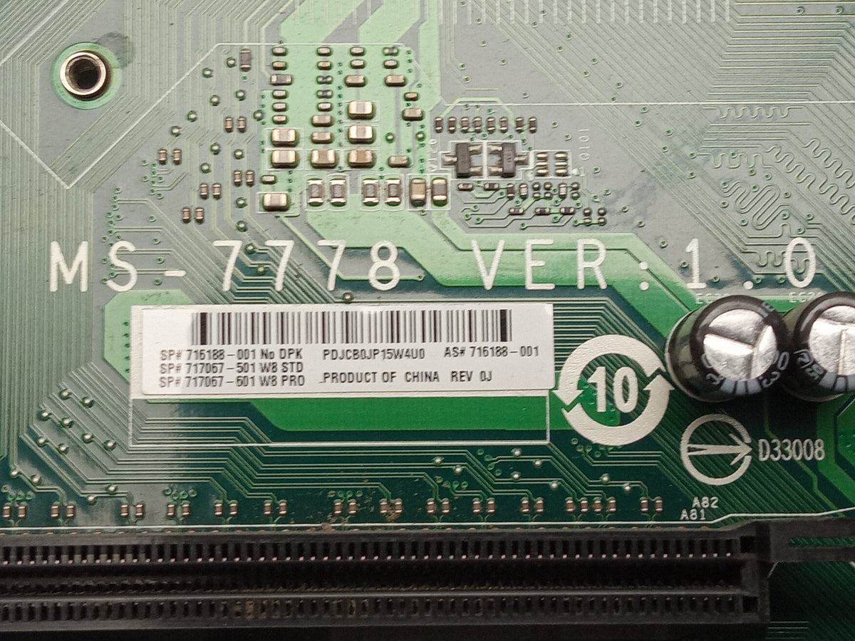 HP MS-7778 Socket FM2 Motherboard With I/O Shield 716188-001