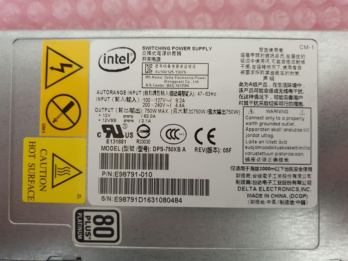 Intel DPS-750XB A 750W Server Redundant Power Supply Unit E98791-010