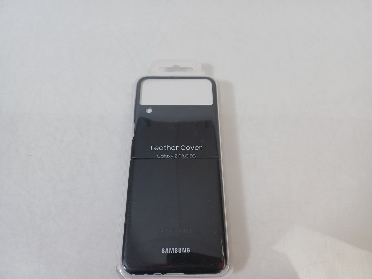 Samsung Black Leather Cover Phone Case EF-VF711 for Galaxy Z Flip3 5G 