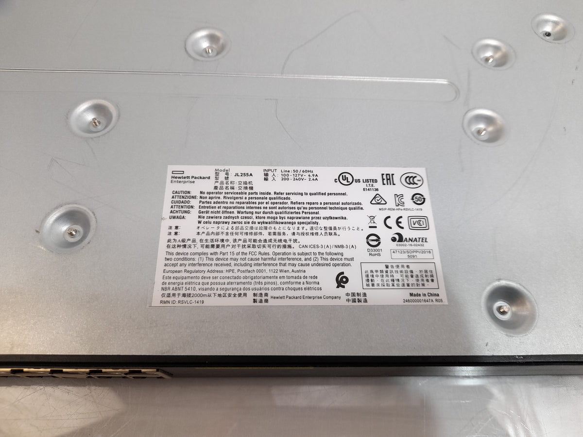 HP Aruba JL255A 2930F 24 Port Gigabit POE+ 4 SFP+ Switch