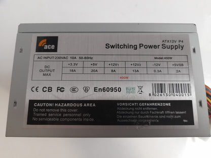 ACE 400W ATX Power Supply Unit EN60950