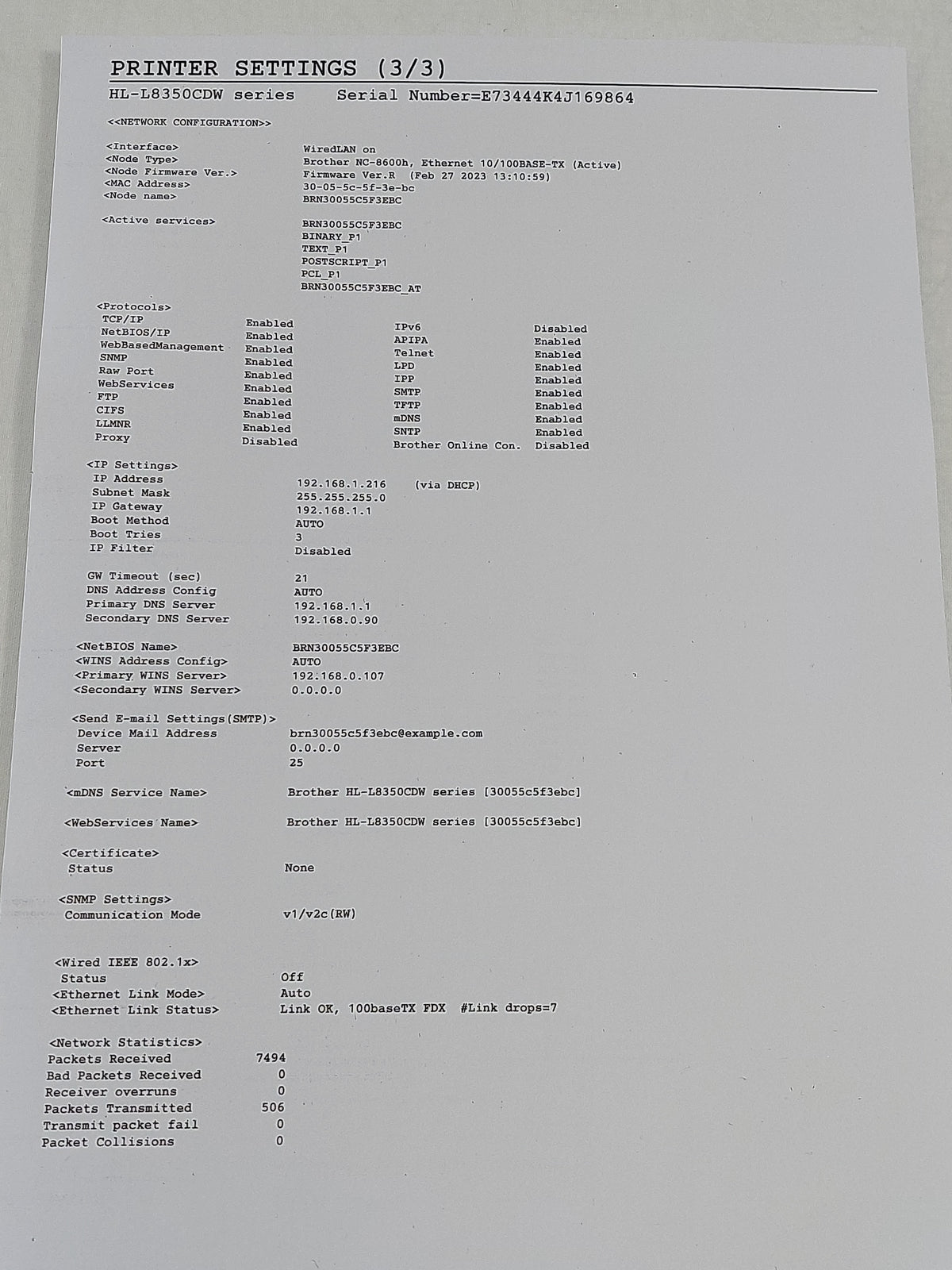 Brother HL-L8350CDW A4 Colour Laser Printer Duplex WiFi Network 30ppm