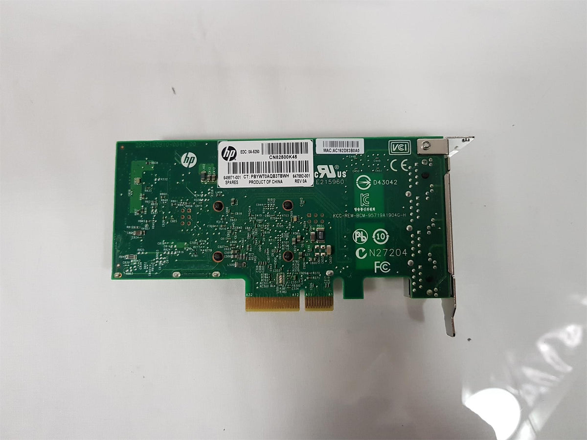 HP 4-Port Gigabit Ethernet LP Network Adapter Module 647592-001 649870-001