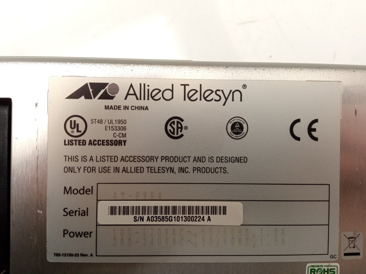 Allied Telesyn CentreCOM PWR4 Power Supply Unit AT-PRW4