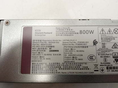 HP 800W Server Power Supply Unit 865409-002 865412-202 P39385-001 P38995-B21