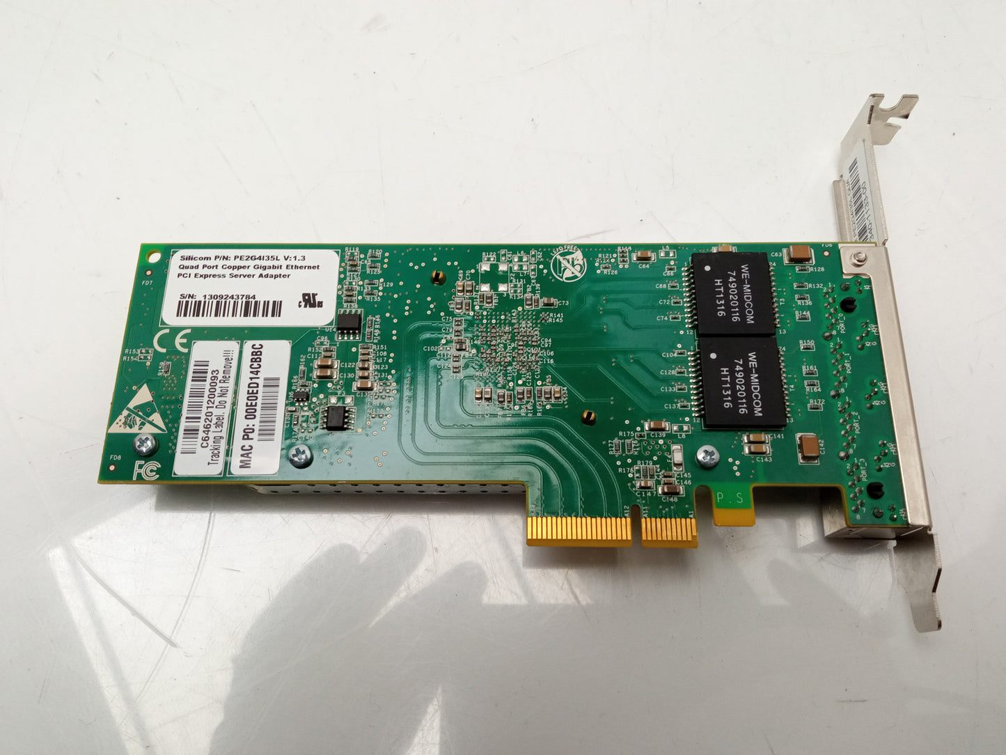 Silicom PE2G4I35L 4 Port PCIe Gigabit Ethernet Adapter Card 340-1133-00