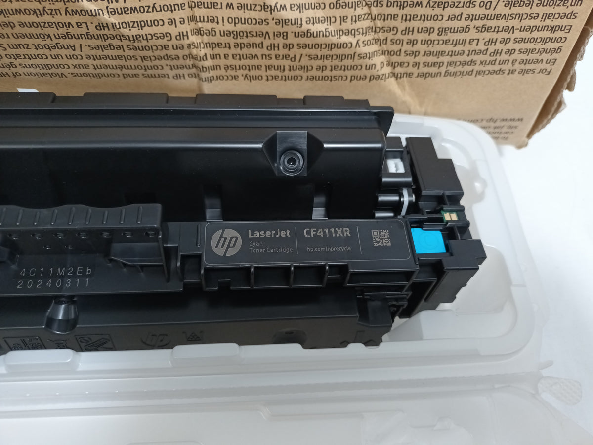 HP CF411XR LaserJet Toner Cartridge Cyan- Damaged Packaging