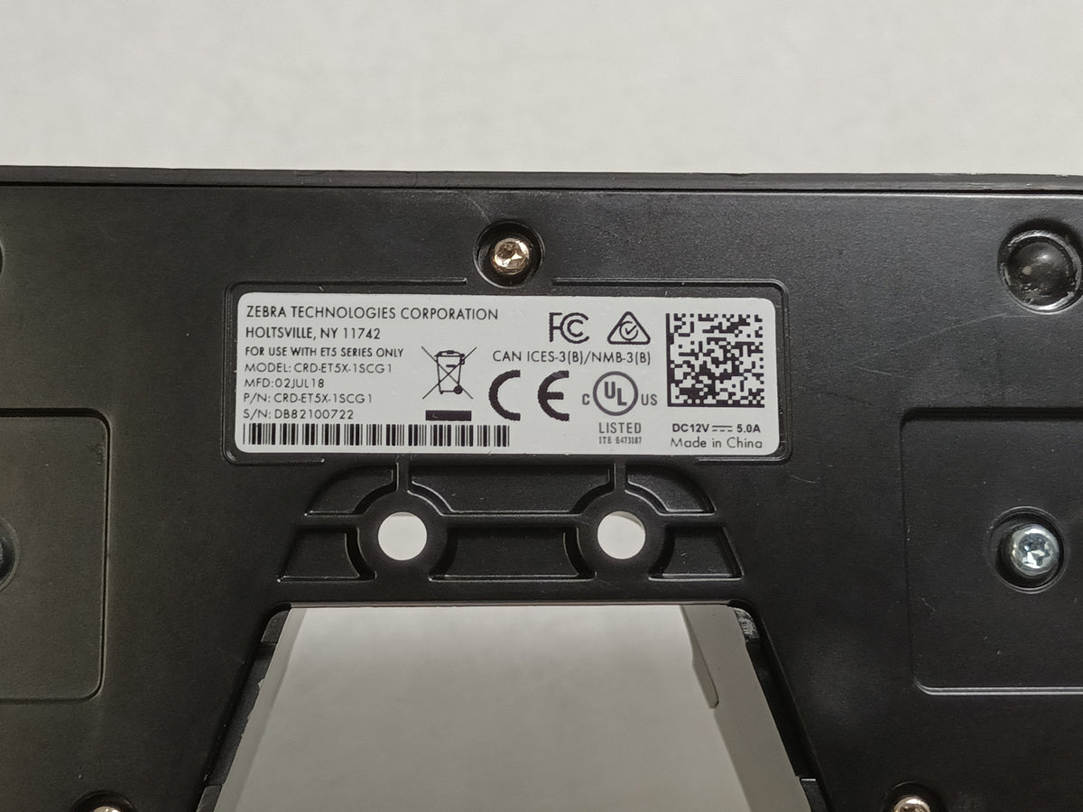 Zebra CRD-ET5X-1SCG1 Single Slot Charging Cradle for ET5X Tablet