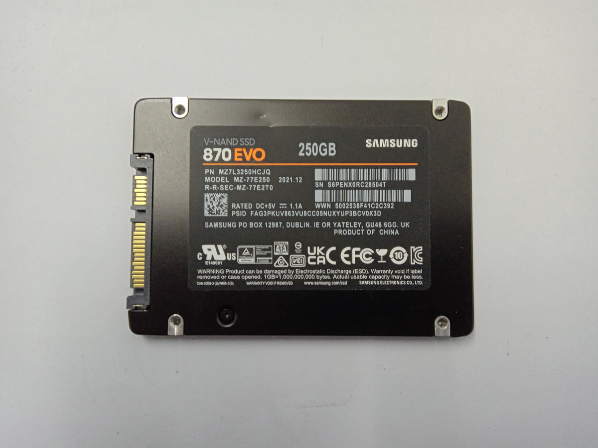 Samsung 870 EVO MZ-77E250 250GB 2.5" Solid State Drive SATA SSD