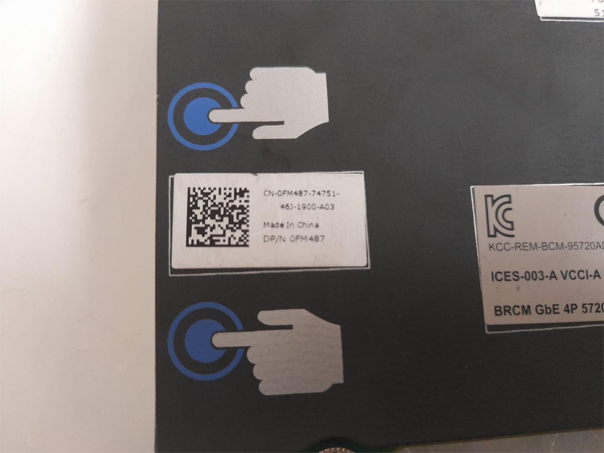 6x  Dell PowerEdge Quad Port 1GBe Network Card 0FM487 FM487