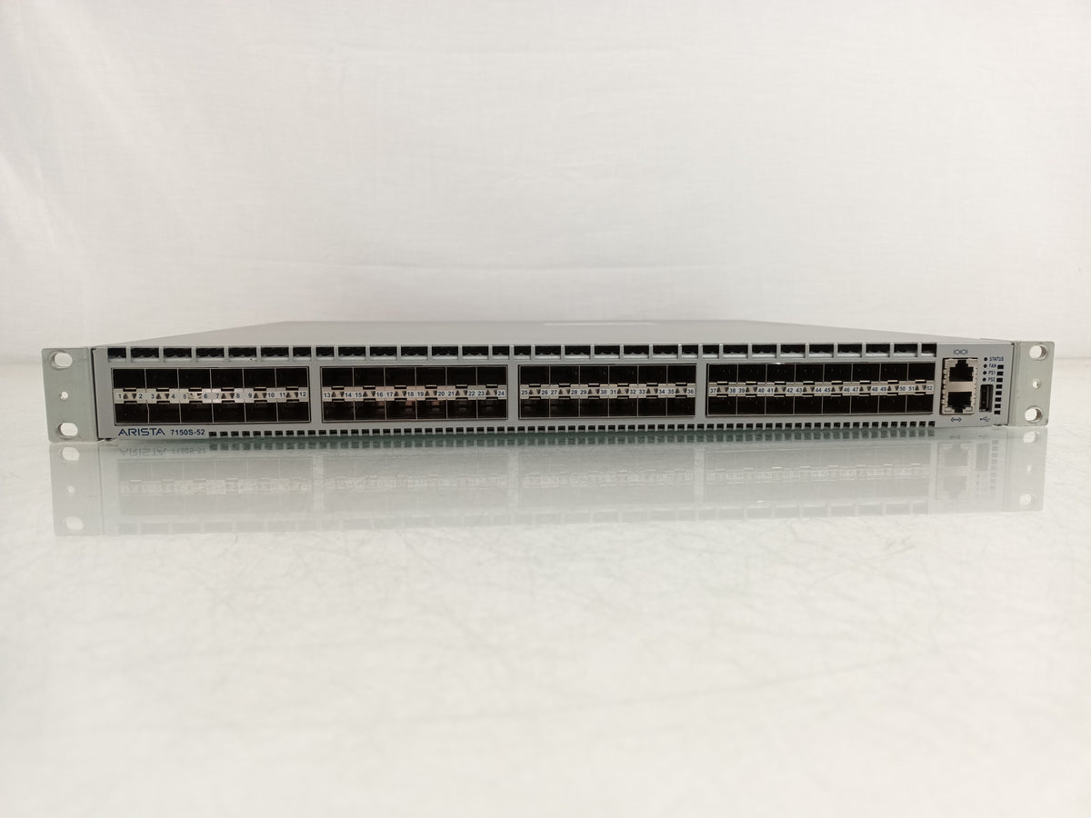 Arista DCS-7150S-52-CL-F 52x1/10G SFP+ switch, front-to-rear air flow, 2x AC PSU