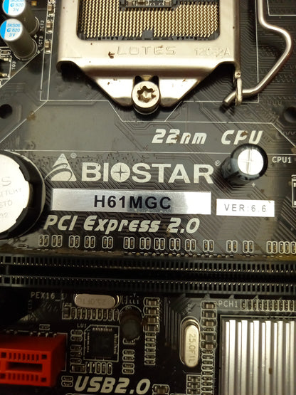 BioStar H61MGC Socket LGA1155 DDR3 Micro ATX Motherboard With I/O Shield