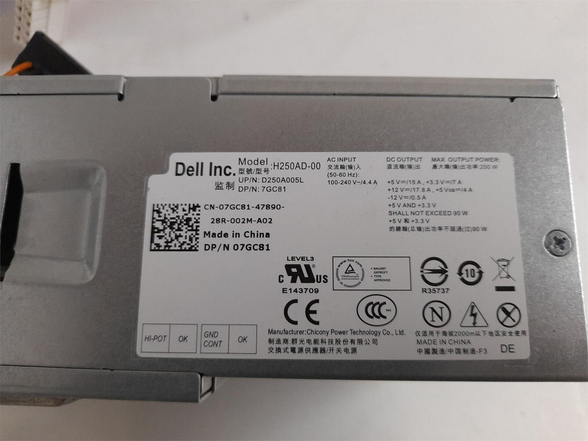 Dell Vostro 200 220 230 250W Power Supply Unit 07GC81 7GC81