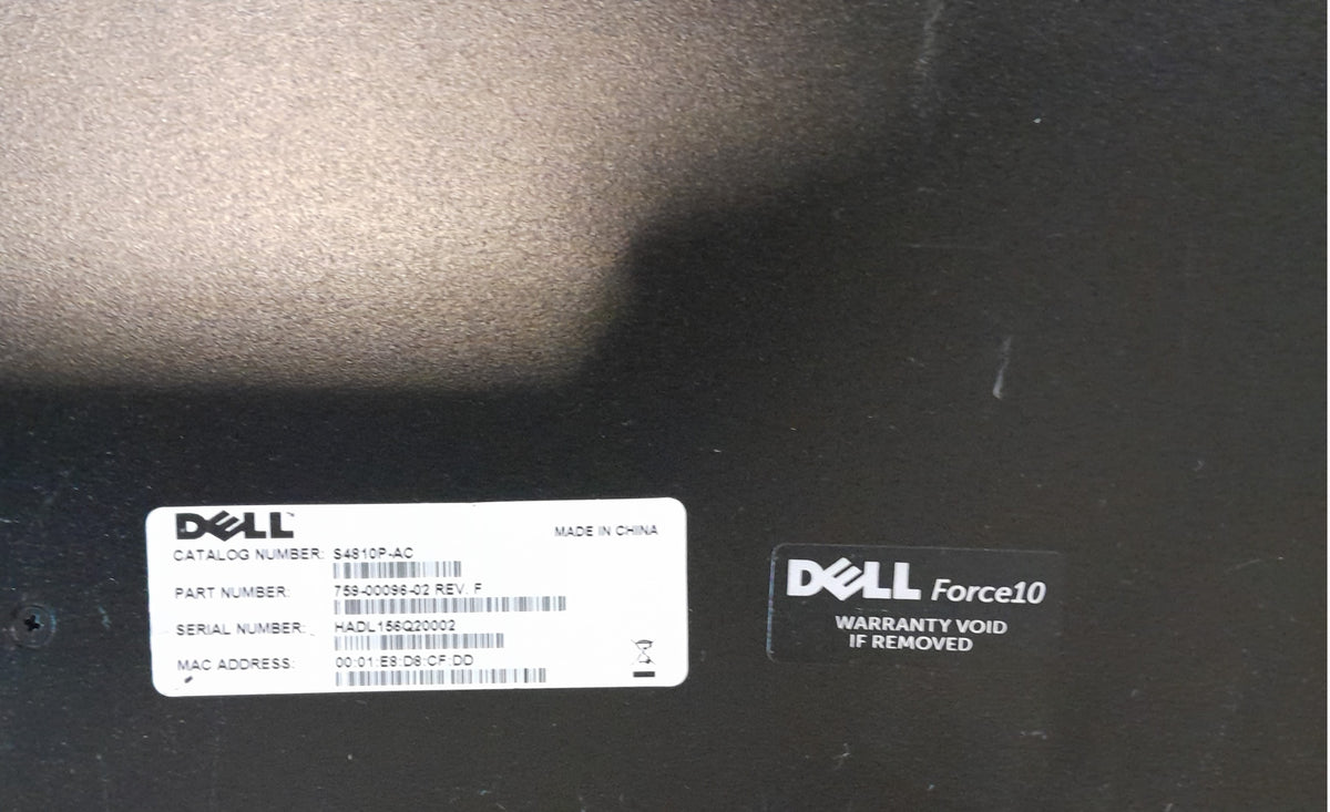 Dell Force10 S4810P-AC 48 Port 10GbE Network Switch w/ 4x 40GbE QSFP+ Ports