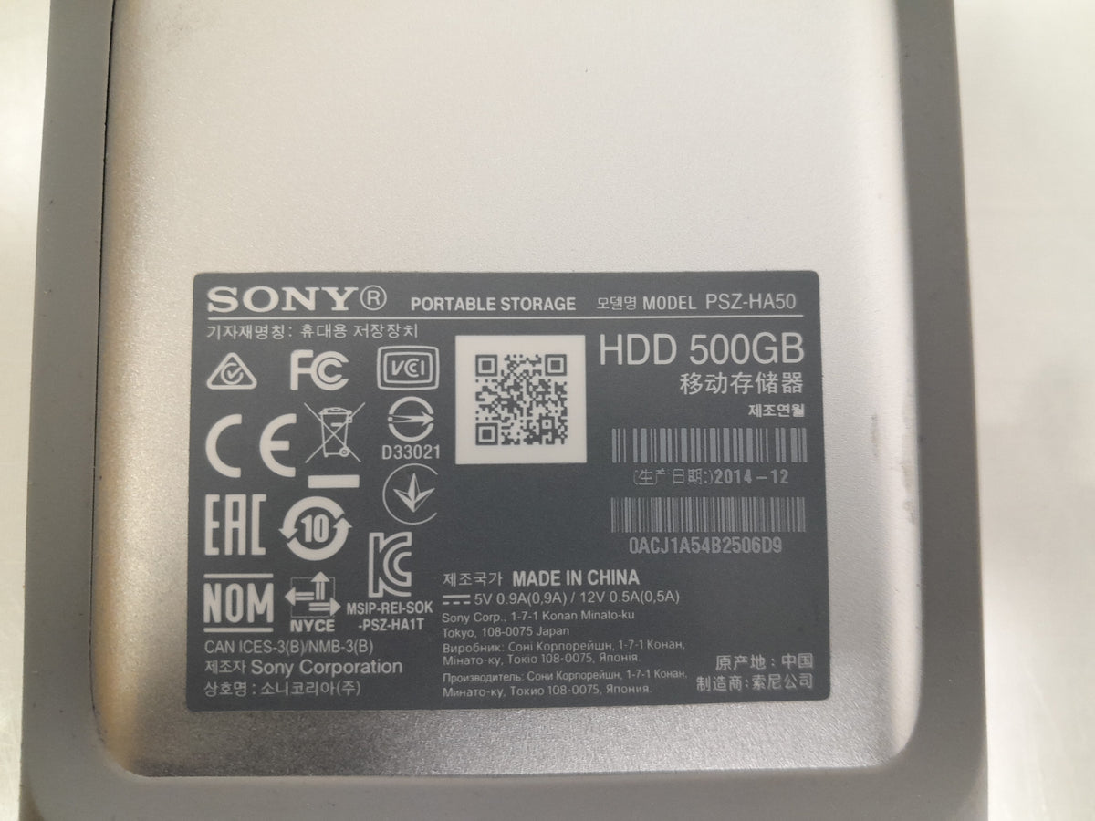 Sony PSZ-HA50 500GB External Rugged Portable HDD