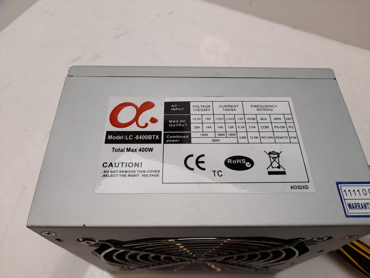 Unbranded 400W Desktop PSU ATX Power Supply Unit LC-8400BTX
