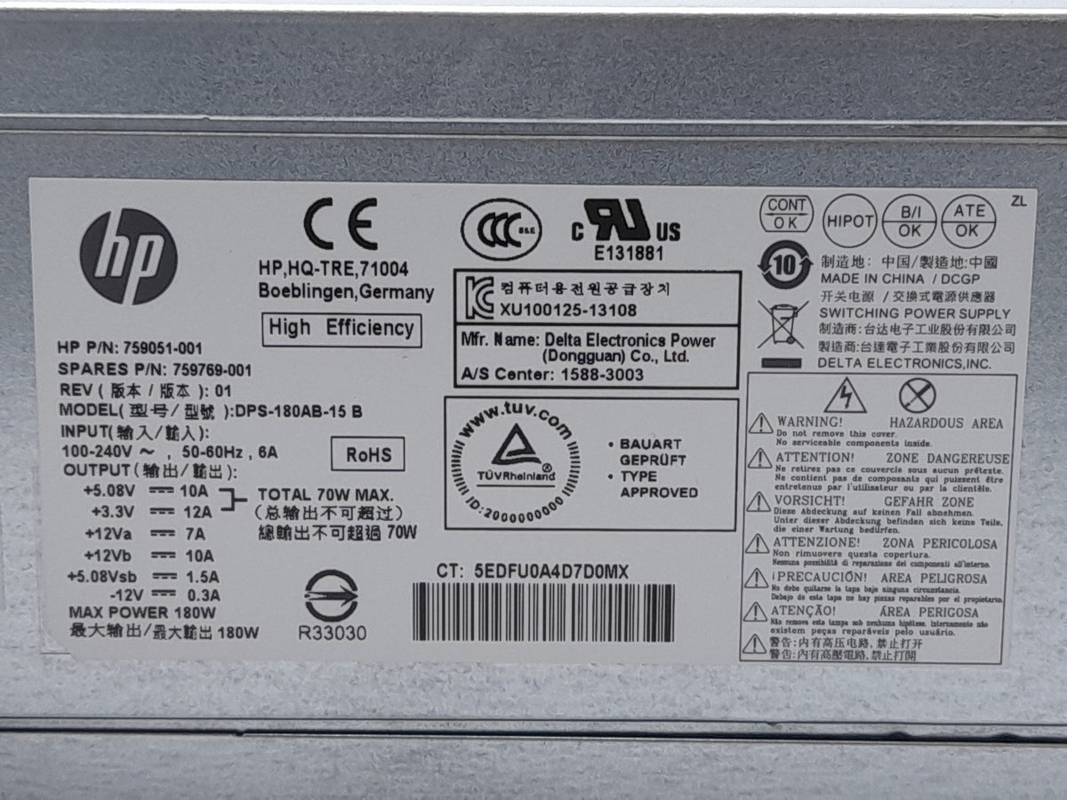 HP ProDesk 400 180W Power Supply Unit 759051-001 759769-001