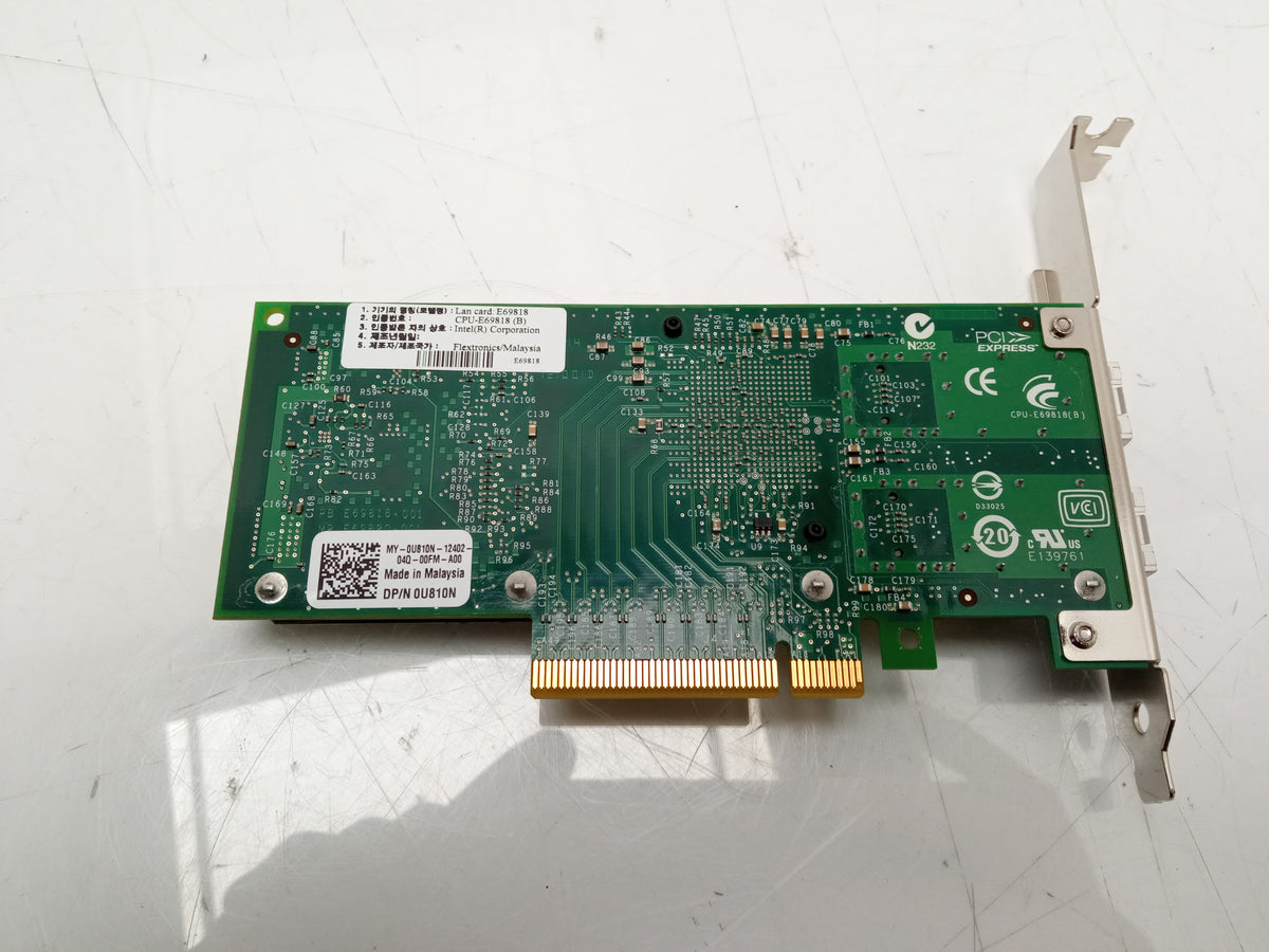 Dell Intel X520-DA2 Dual port 10Gbe SFP+ Ethernet Server Adapter 0U810N U810N