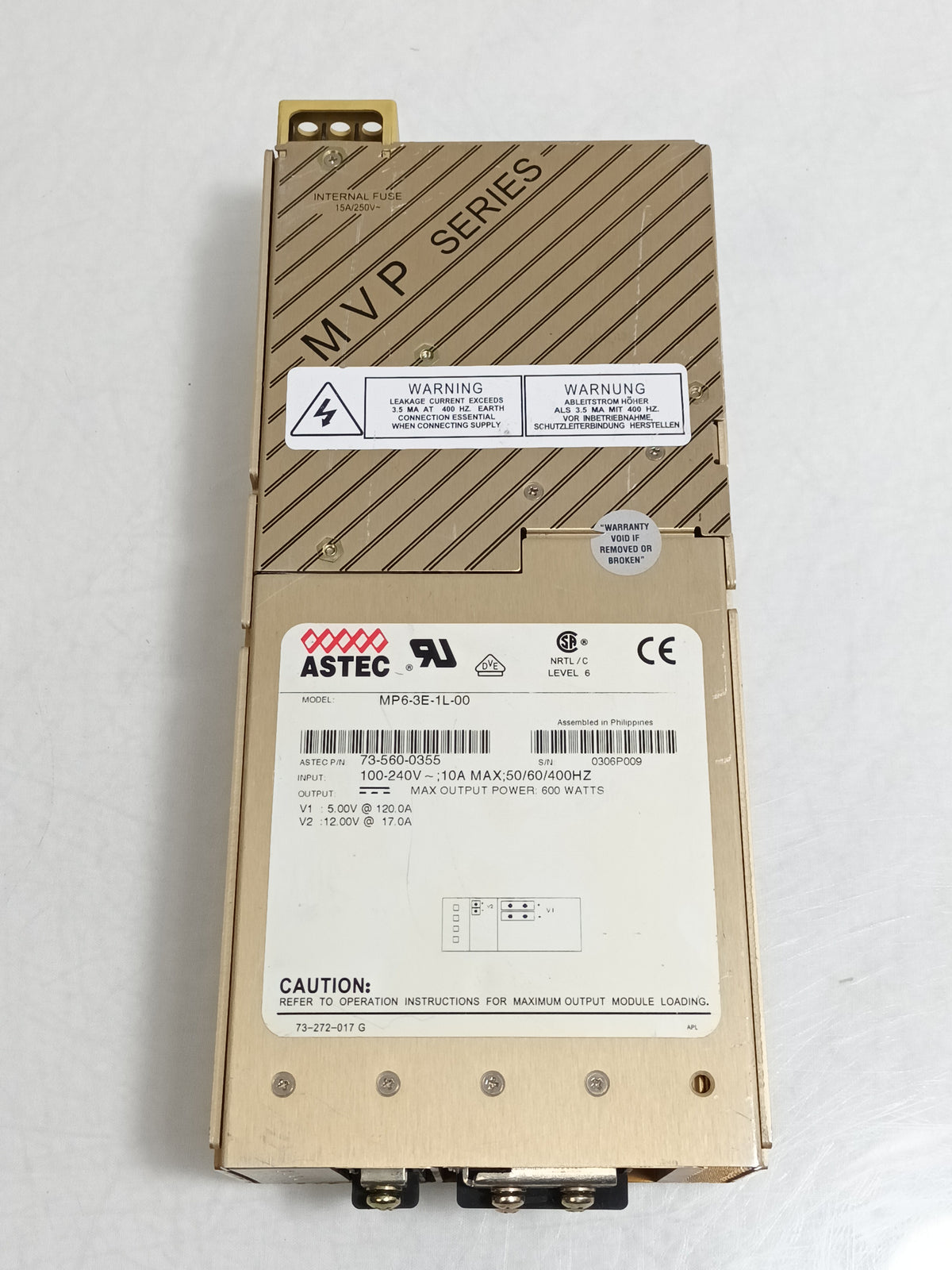 ASTEC MP6-3E-1L-00 600W Modular AC-DC Switching Power Supply
