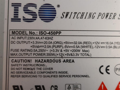 ISO ISO-450PP 350W Desktop PSU ATX Power Supply Unit