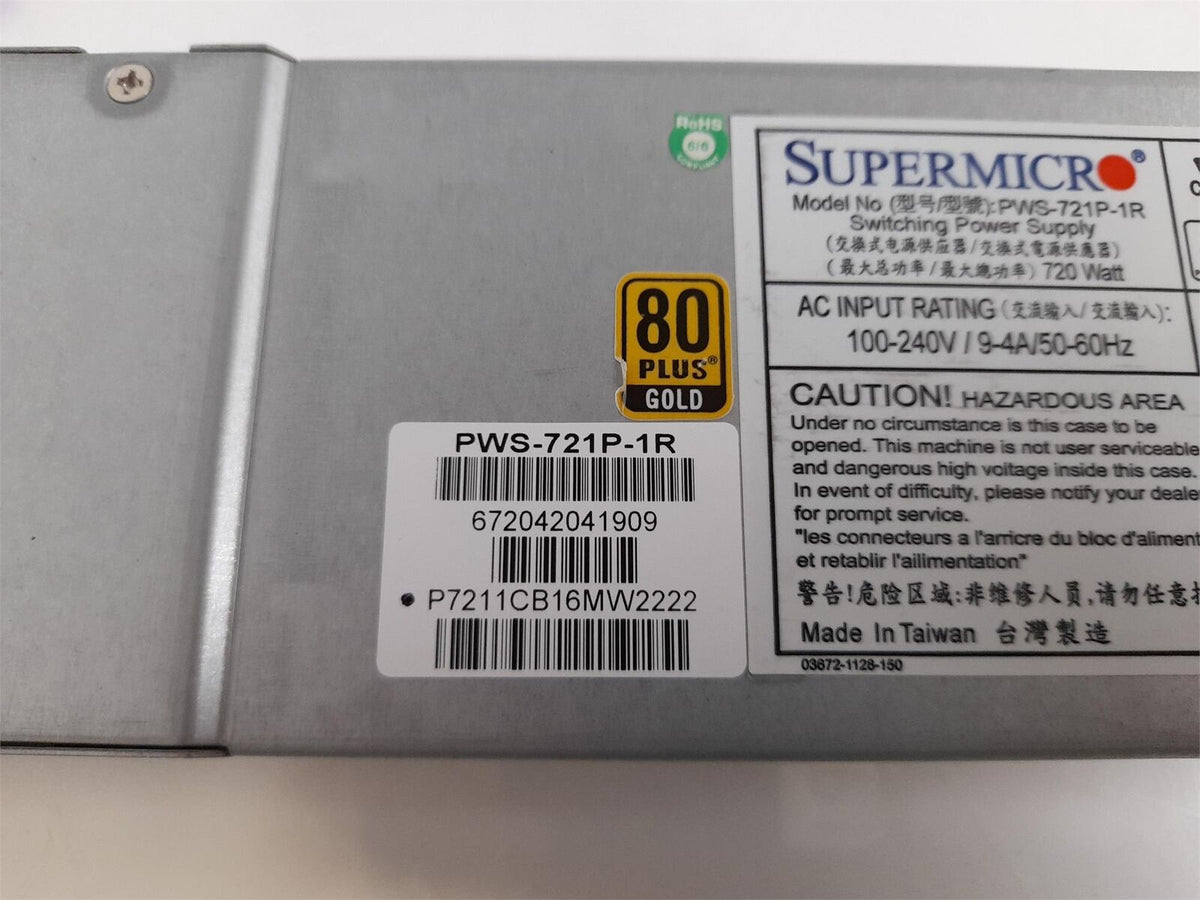 SuperMicro PWS-721P-1R 720W Server Power Supply Unit