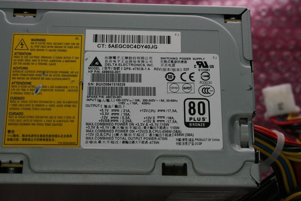 HP Workstation Z400 475W Power Supply Unit 468930-001 480720-001