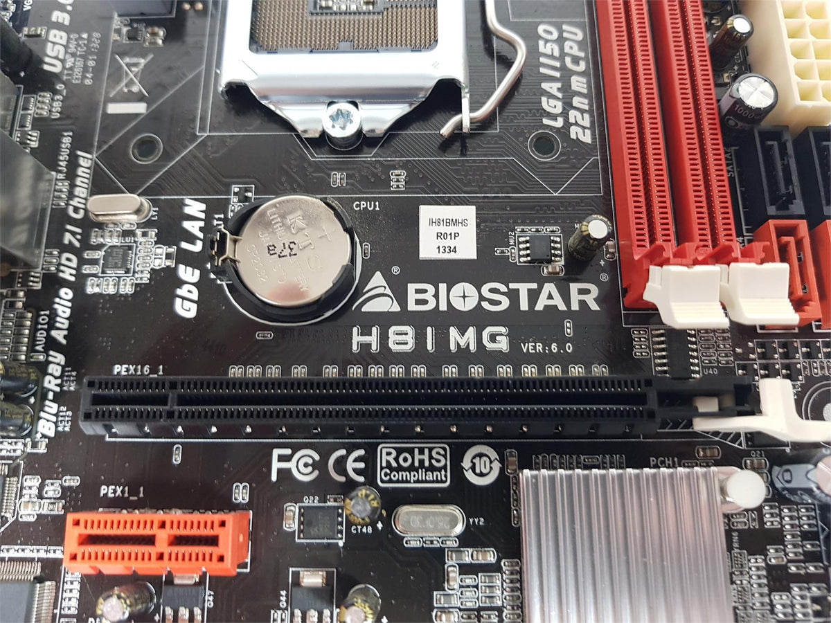 Biostar H81MG Socket LGA1150 DDR3 MicroATX Motherboard with I/O Shield
