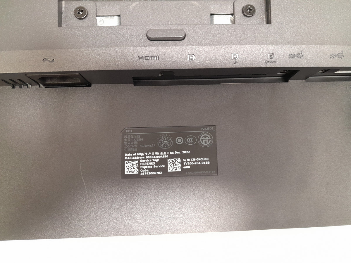 Dell P2723DE 27 Inch 2560 x 1440 HDMI Display Port Monitor With Stand - Faulty DisplayPort and USB-C
