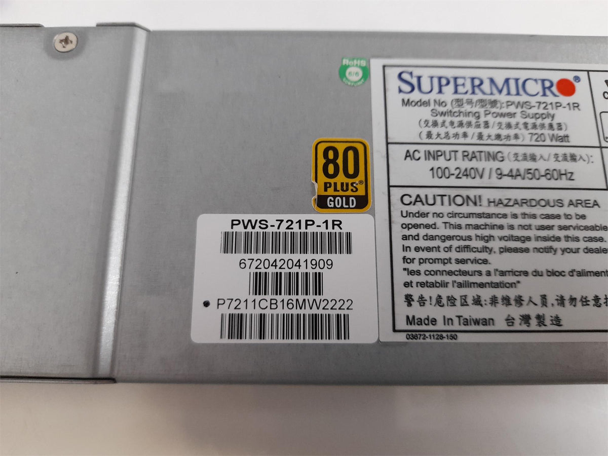 SuperMicro PWS-721P-1R 720W Server Power Supply Unit