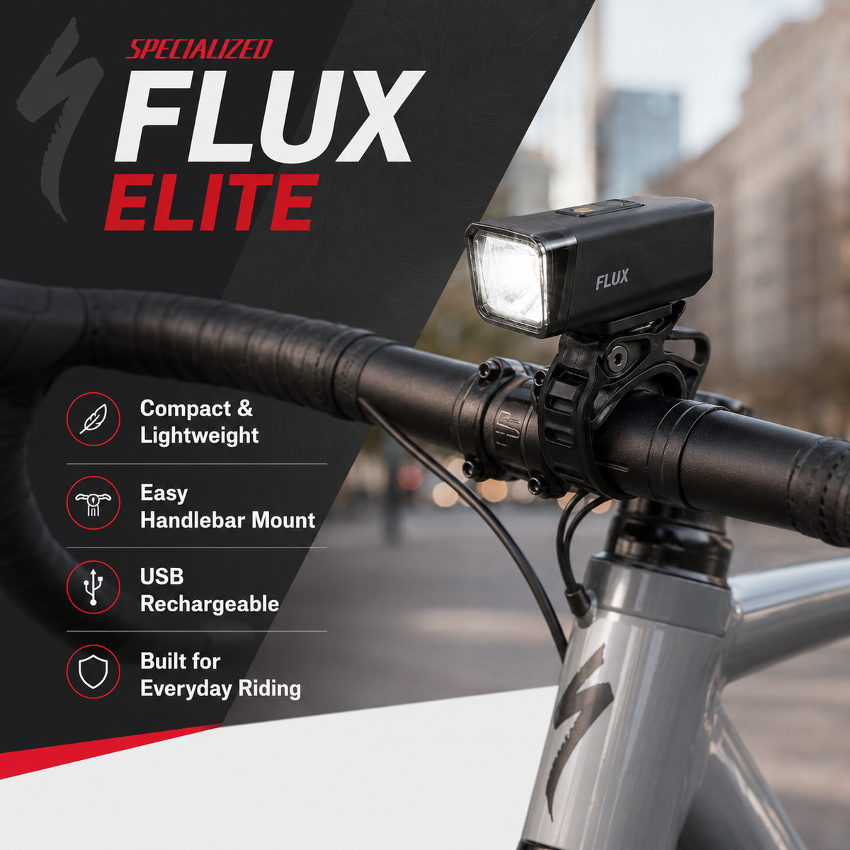 Specalized FLUX ELITE LED USB Rechargeable Cycling Headlight 400 Lumens