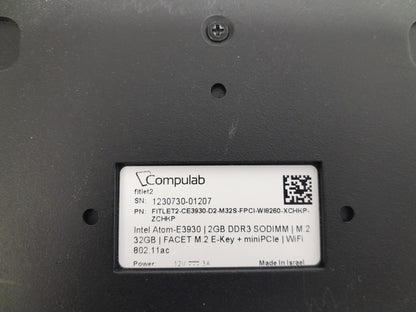 Compulab fitlet2 Fanless Industrial Mini PC - Intel Atom E3930, 8GB RAM, 128GB SSD, Wi-Fi, Mint 22.3-No PSU