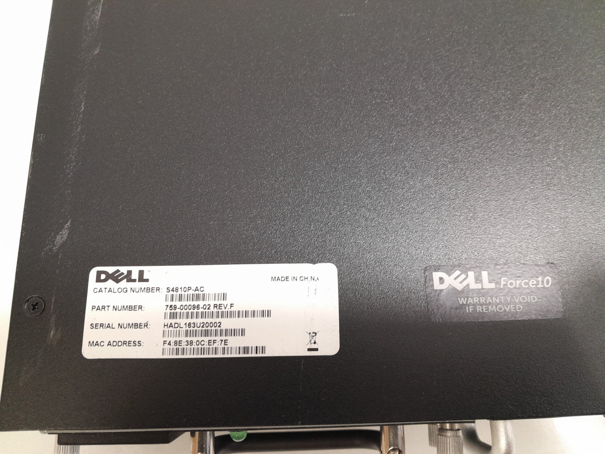Dell Force10 S4810P-AC 48 Port 10GbE Network Switch w/ 4x 40GbE QSFP+ Ports