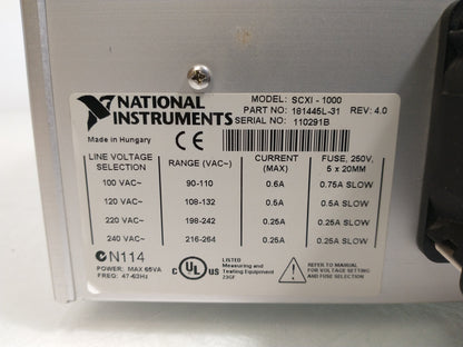 National Instruments NI SCXI-1000 4 Slot Chassis With SXCI-1100 Cards