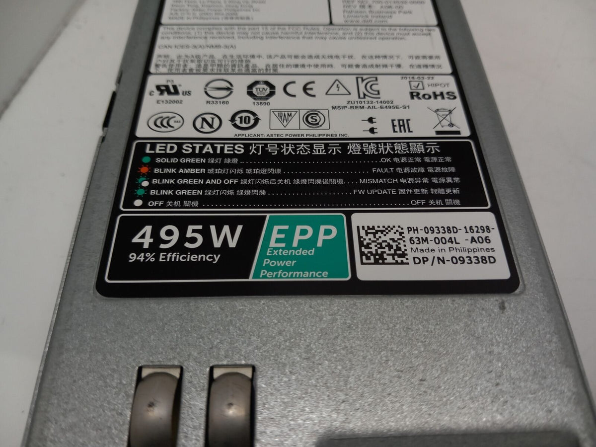 Dell PowerEdge T330 495W Server Power Supply Unit 09338D 9338D