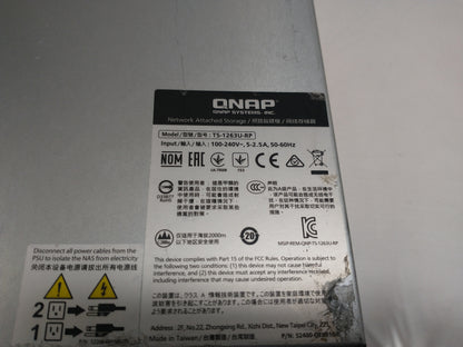 QNAP TS-1263U-RP 12 Bay Diskless Network Attached Storage - No HDDs 